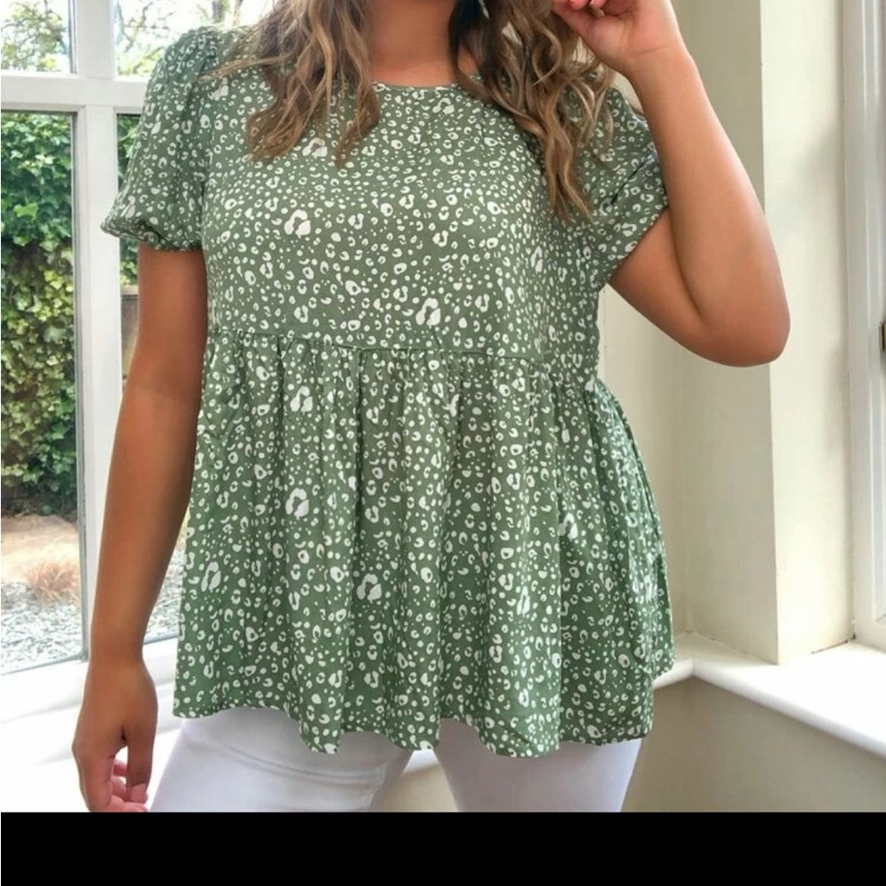 Green Baby Doll Blouse